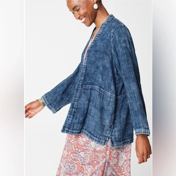 Pure Jill Double-Cloth Indigo Jacket Size Small NWT - Picture 1 of 13